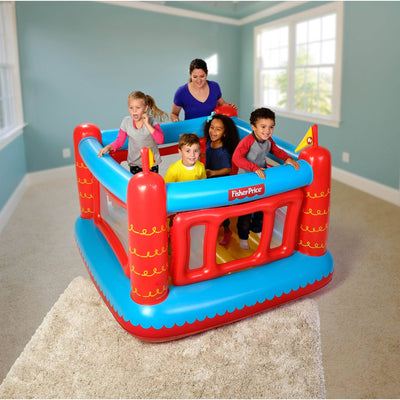 Fisher Price Bouncetastic Inflatable Castle Bouncer With Removable Mesh Walls