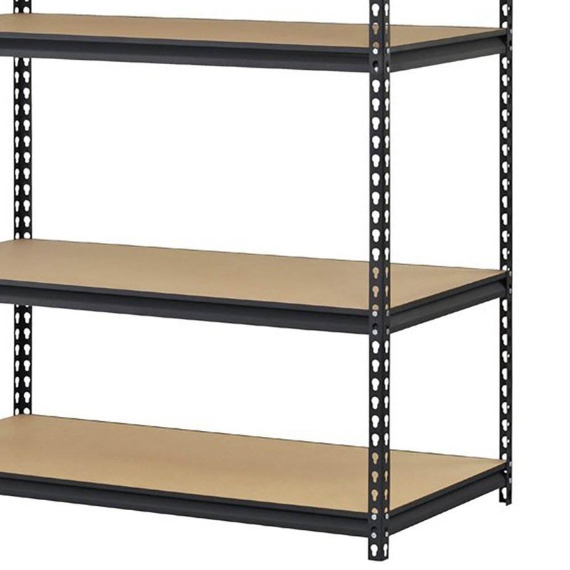 Edsal 5 Shelf 4000 Lb. 48 x 18 x 72 Inch Adjustable Storage Rack Shelves, Black