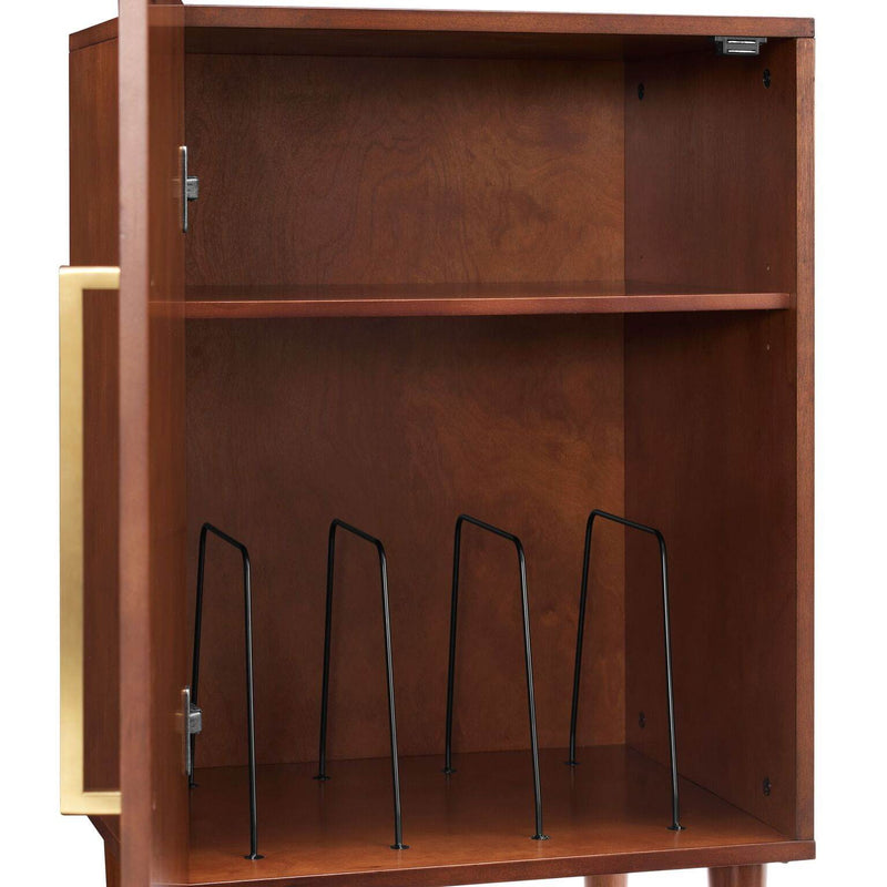 Crosley Mid Century Modern Everett Record Player Turntable Stand Storage Cabinet