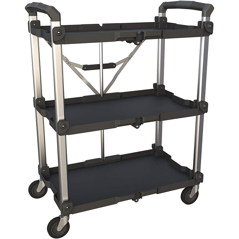 Olympia Tools Pack N Roll 3 Tier Collapsible XLarge Rolling Service Utility Cart