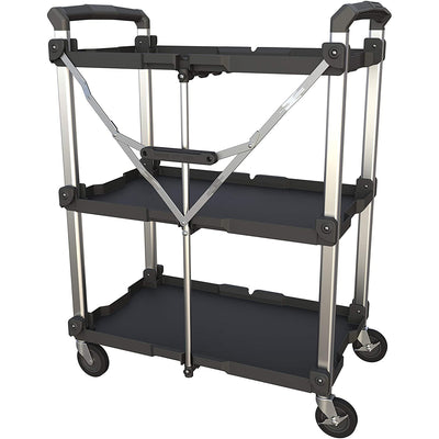Olympia Tools Pack N Roll 3 Tier Collapsible XLarge Rolling Service Utility Cart