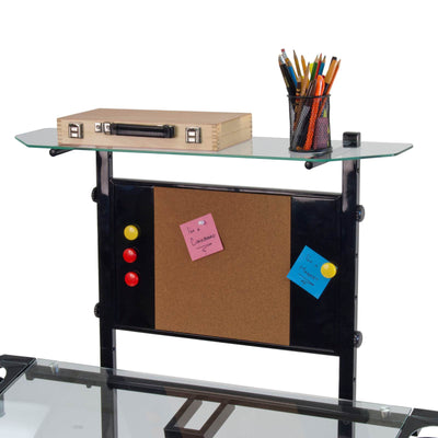 Studio Designs Futura Tower Adjustable Drafting Table Drawing Desk, Black Glass