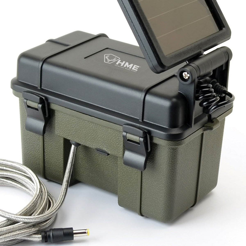 HME Trail Camera Waterproof 12 Volt Solar Auxiliary Lead Acid Battery Power Pack