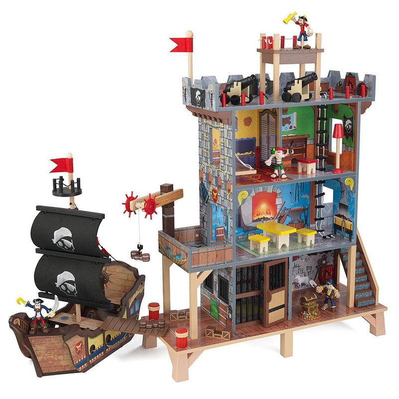KidKraft Pirates Island Hideout Treasure Cove and Ship Play Set with Figures