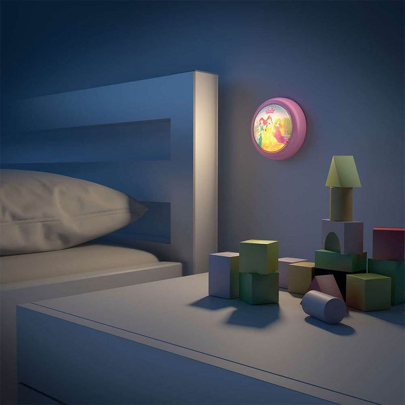 Philips Disney Princess Battery Powered LED Push Night Light Nightlight, 2 Pack