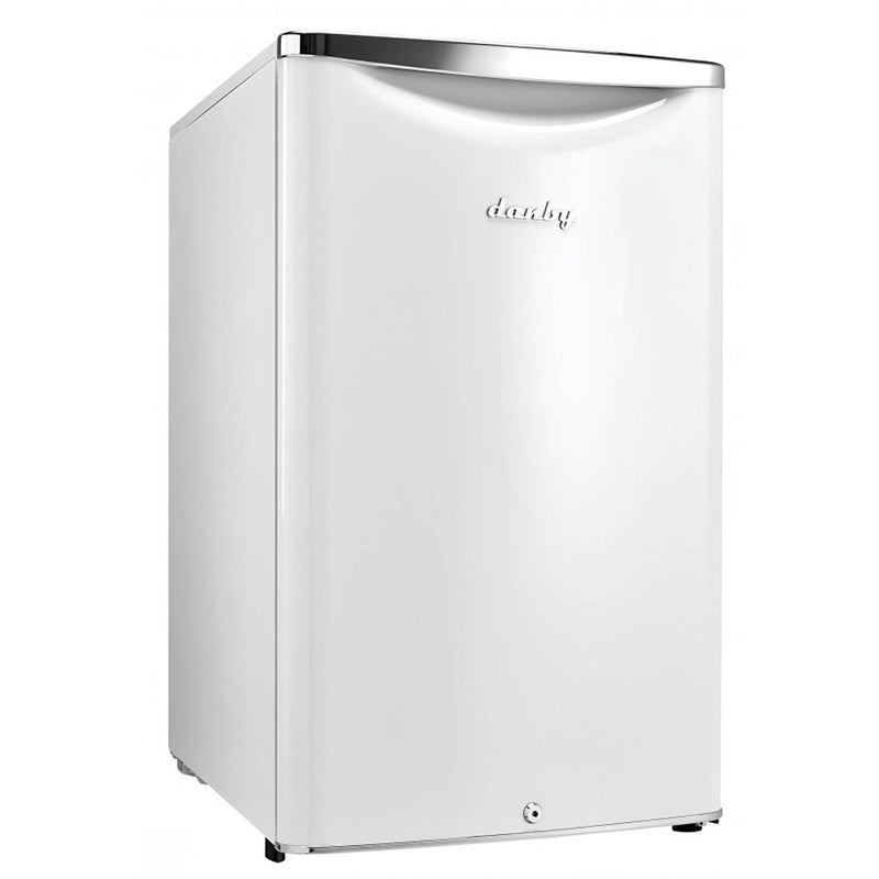 Danby 4.4 Cubic Feet Compact Sized Mini Beverage Refrigerator with Lock, White