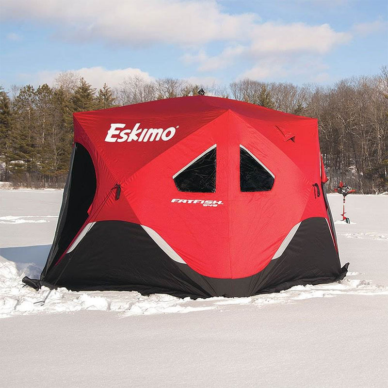 Eskimo FatFish Portable 3-4 Person Pop Up Ice Fishing Shanty Shack Shelter Hut