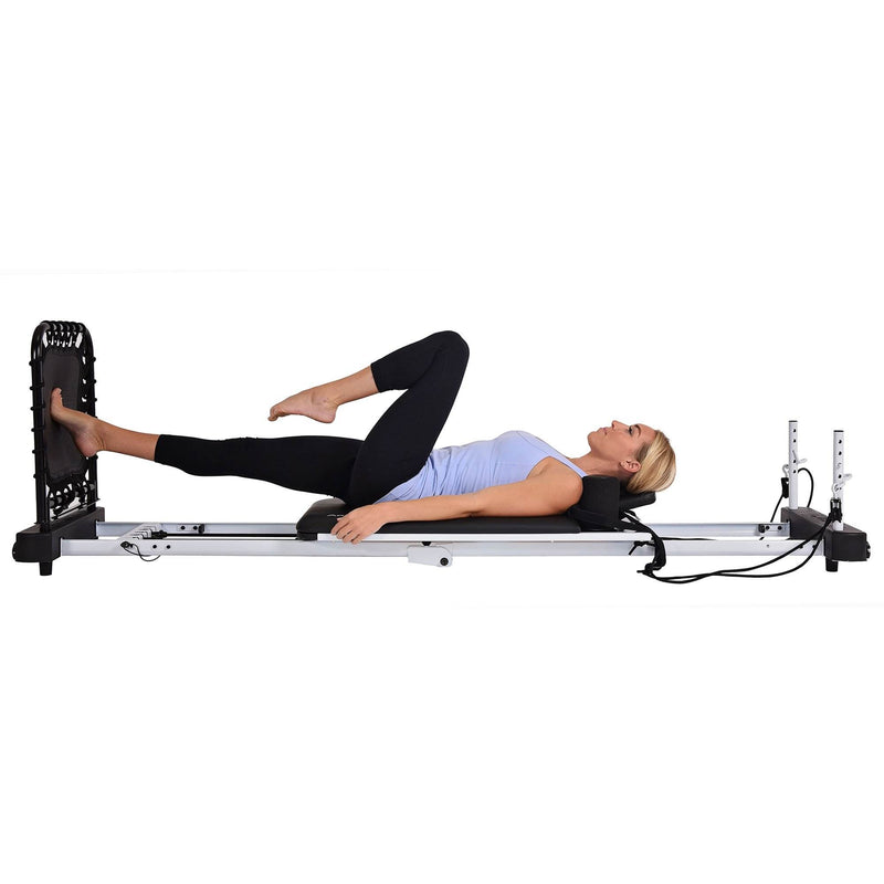Stamina AeroPilates 5 Cord Reformer Fitness Workout Machine w/ Cardio Rebounder