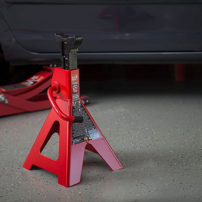 Torin Big Red 12 Ton Capacity Ratchet Style Heavy Duty Steel Jack Stands, 1 Pair - VMInnovations