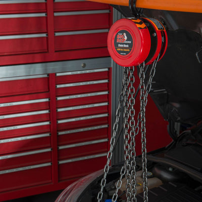 Torin Big Red TR9010 2 Ton 4000 Pound Capacity Manual Hoist Chain Block w/ Hooks
