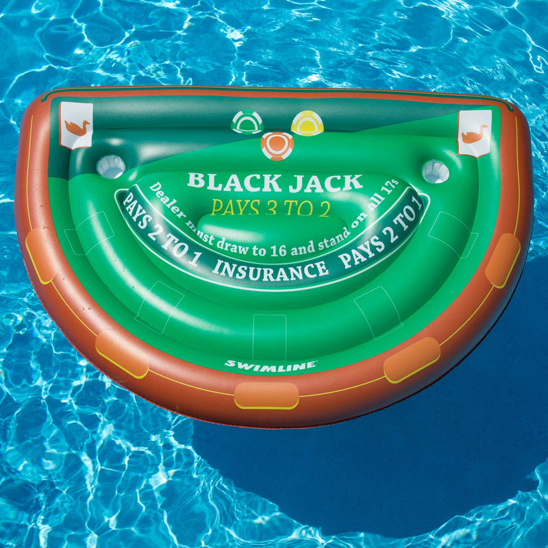 Swimline 90665 Giant Inflatable Swimming Pool Toy Blackjack Card Table Float