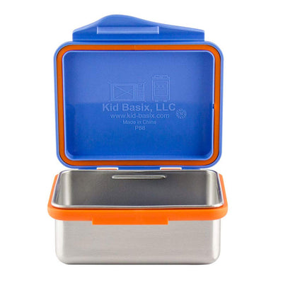 Kid Basix 13 Ounce Safe Snacker Reusable Lunch Container with Attached Lid, Blue