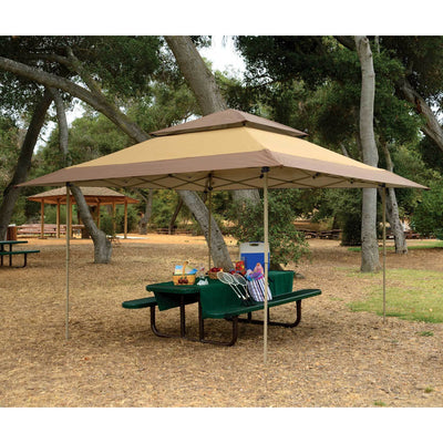 Z-Shade 13 x 13 Ft Instant Gazebo Canopy Tent Patio Shelter Tan Brown (Open Box)