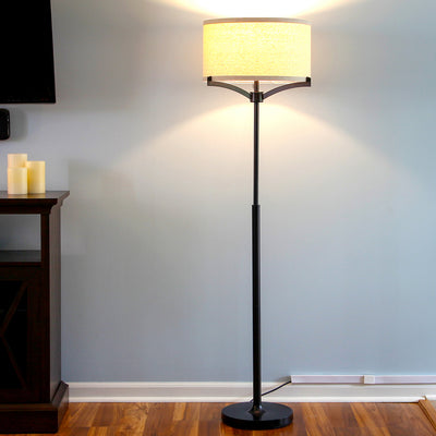 Brightech Elijah Mid Century 62" Tall Free Standing Home LED Floor Lamp, Black