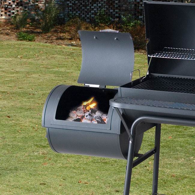 Char-Broil American Gourmet 1280 Offset Charcoal Smoker Grill w/ Cover, Black