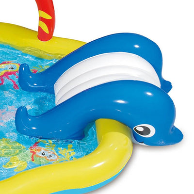 Summer Waves 6.4ft x 34in Inflatable Under the Sea Kiddie Swimming Pool w/ Slide