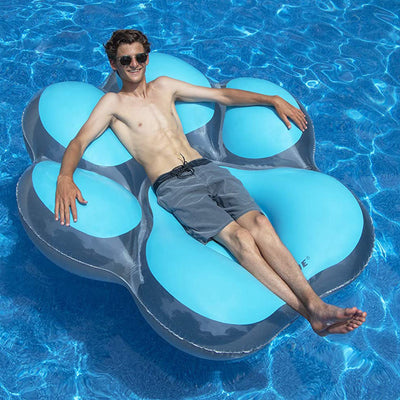 Swimline 90746 Inflatable 66" Pawprint Island Pool Float Water Lounger, Blue