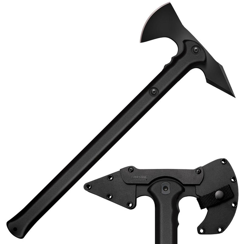 Cold Steel Trench Hawk Tactical Hunting Tomahawk Throwing Axe and Sheath, Black