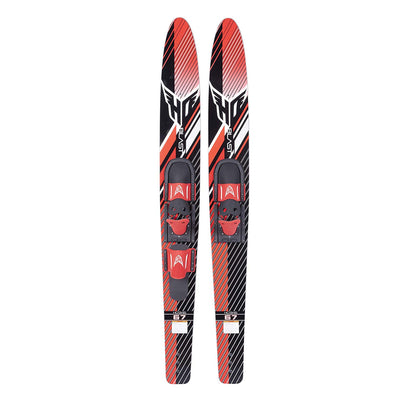 HO Skis Sports Blast 63 Inch Waterskiing Combo Set with Horseshoe Boot, Red