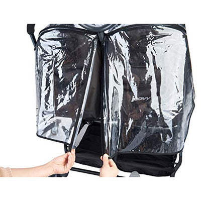 Joovy KooperX2 Ventilated Rain Cover for 2 Passenger Children's Stroller, Clear