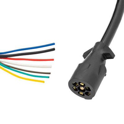 Bargman 54006-043 Coiled 7 Way Molded Trailer Connector Harness, Trailer End - VMInnovations
