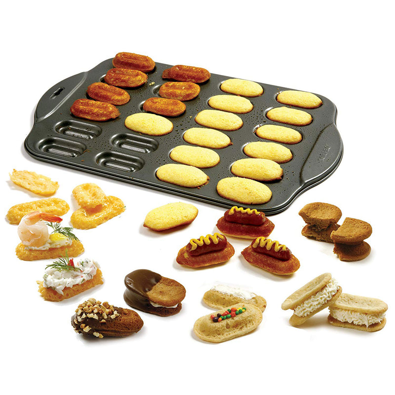 Norpro 3954 Mini Filled Sandwich Cookie Pan with Premium Nonstick Surface, Gray