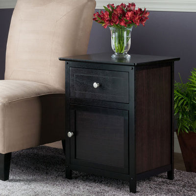 Winsome 25" Tall Wood Eugene Accent End Table Nightstand, Espresso (For Parts)