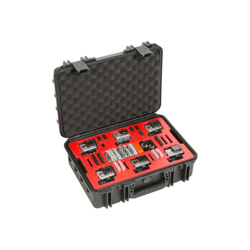 SKB iSeries 1711-6 Foam Storage Case Compatible with 6 GoPro Cameras, Black