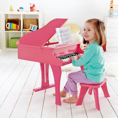 Hape Toys Early Melodies Children's Wooden Happy Grand Piano, Pink (Open Box)