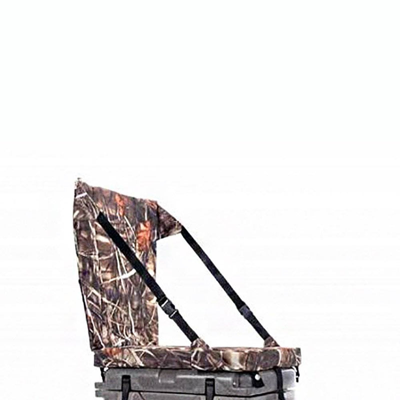 Sub Z 23 Qt Camping Hard Cooler with High Back Camouflage Seat, Tan (Open Box)