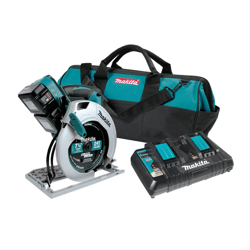 Makita X2 LXT 5 Ah Lithium Ion 7-1/4 Inch Cordless Circular Saw Kit with Charger
