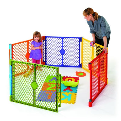 North States Color 6-Panel Superyard Baby/Pet Gate + Folding ABC Baby Play Mat
