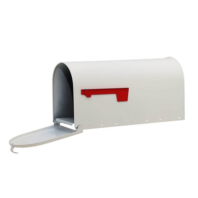 Gibraltar Mailboxes Elite Steel Large Residential Post Mount Mailbox, White