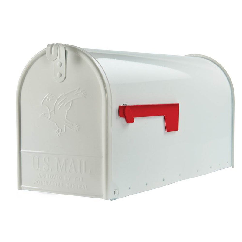Gibraltar Mailboxes Elite Steel Large Residential Post Mount Mailbox, White