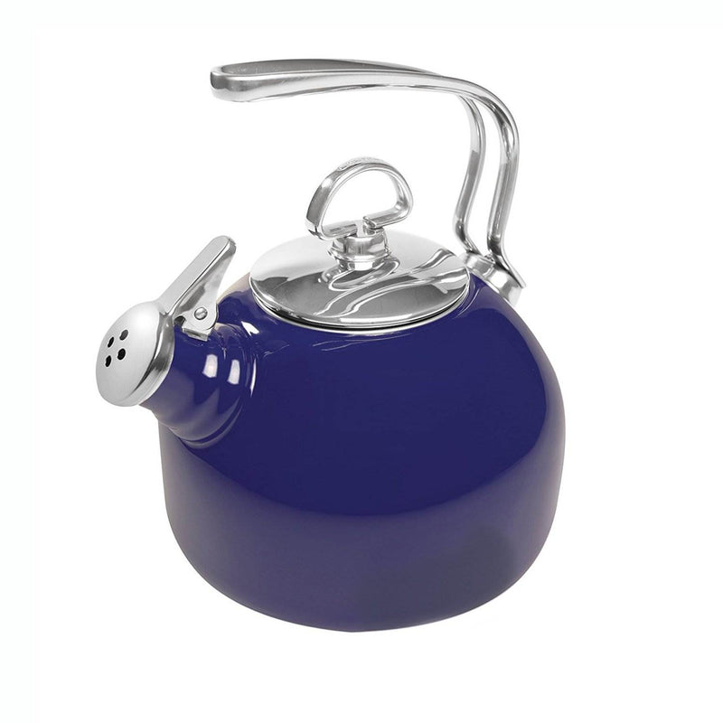 Chantal 1.8 Quart Enamel On Steel Classic Stove Whistling Teapot, Cobalt Blue