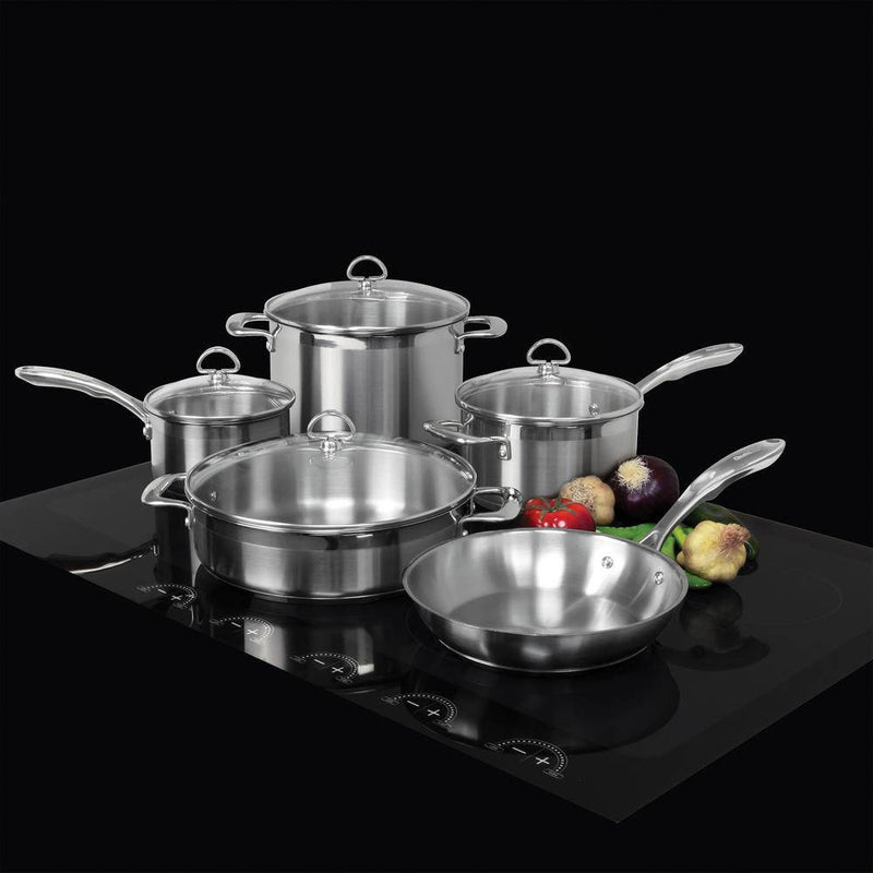 Chantal SLIN-9 Induction 21 Steel Home Kitchen Stovetop Cookware Set, 9 Piece