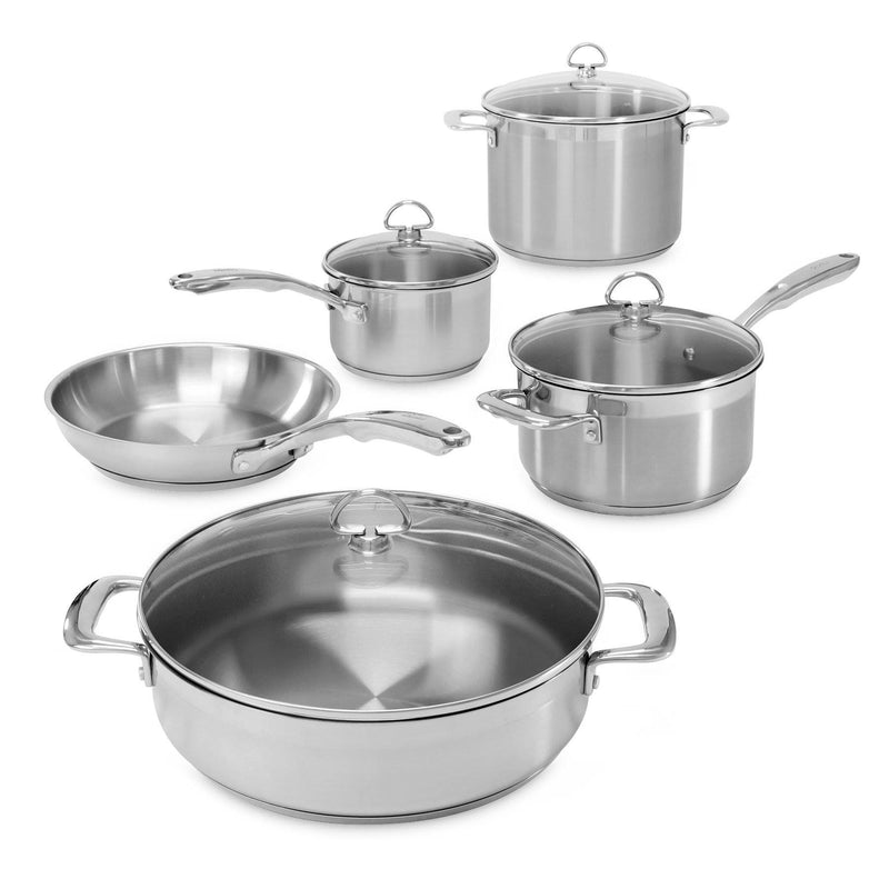 Chantal SLIN-9 Induction 21 Steel Home Kitchen Stovetop Cookware Set, 9 Piece
