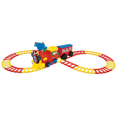 Kiddieland Disney Mickey Mouse Battery Powered Ride On Train w/ Tracks & Caboose
