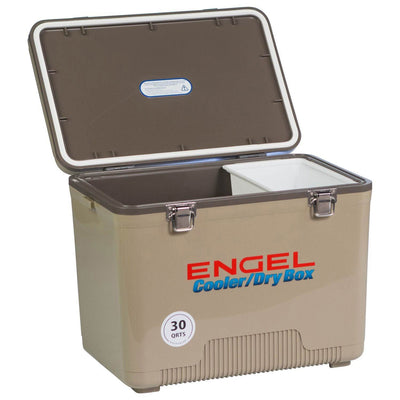 ENGEL 30-Quart 48 Can Leak-Proof Compact Insulated Airtight Drybox Cooler, Tan - VMInnovations