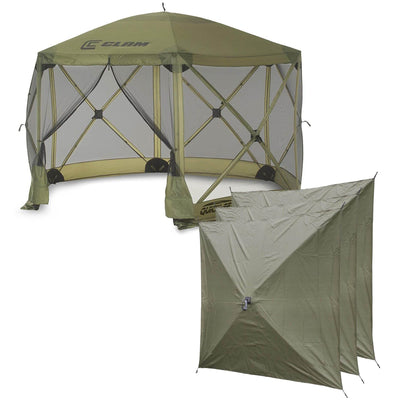 CLAM Quick-Set Escape Portable Outdoor Gazebo Canopy Shelter and 3 Wind Panels - VMInnovations