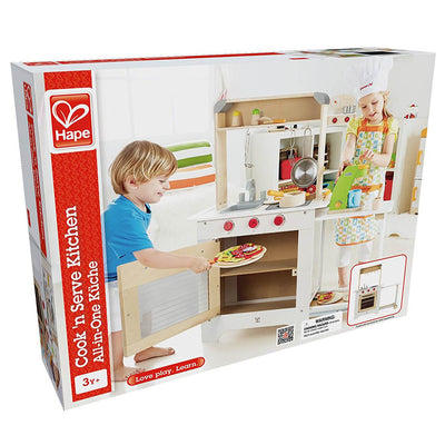 Hape Cook 'N Serve Kids Contemporary Pretend Play Wooden Kitchen (Open Box)