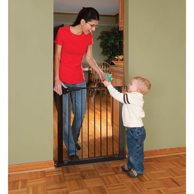 Gateway Heavy Duty Steel Baby and Kids Doorway Safety Gate, Black (Open Box)