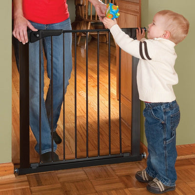 Gateway Heavy Duty Steel Baby and Kids Doorway Safety Gate, Black (Open Box) - VMInnovations