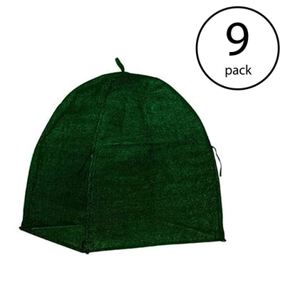 NuVue 20250 22 Inch Winter Plant Shrub Protection Cover, Hunter Green (9 Pack)