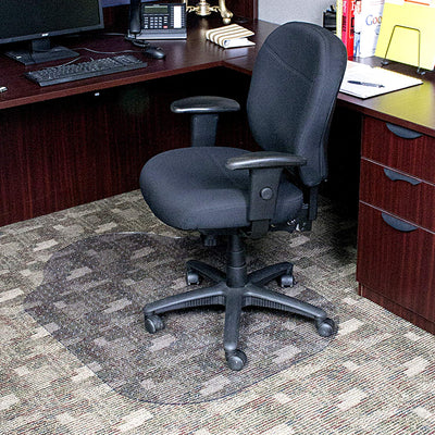 Evolve 36 x 48 Inch Modern Office Chair Mat for Low Pile Carpet with Lip, Clear