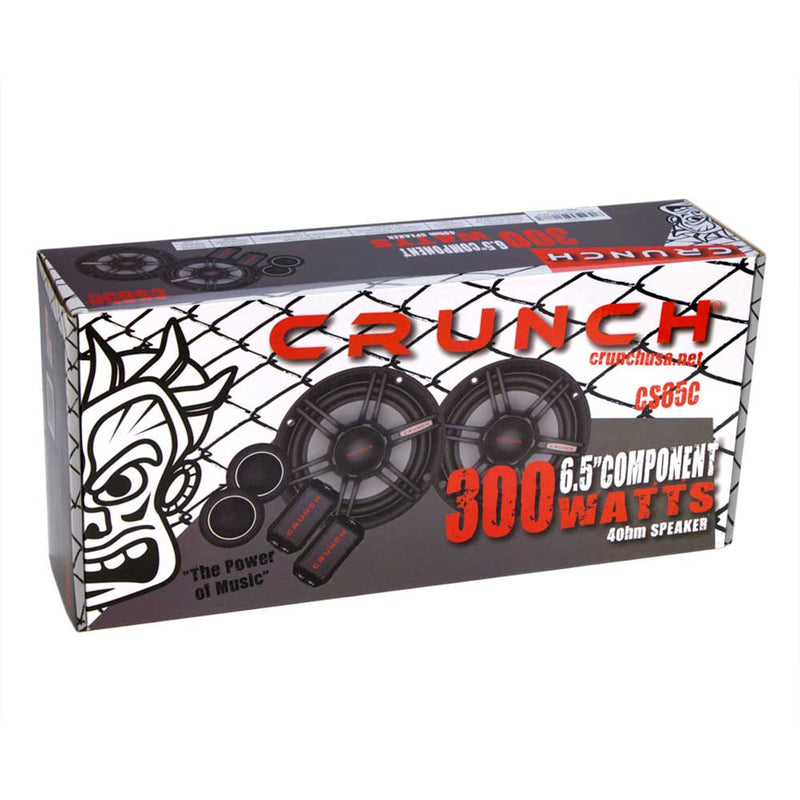 Crunch 300W Full Range 2 Way 4 Ohm Component 6.5" Speaker Pair CS65C (4 Pack)