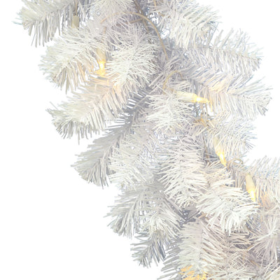 Vickerman Crystal White Spruce Artificial 9' Pre Lit Holiday Christmas Garland