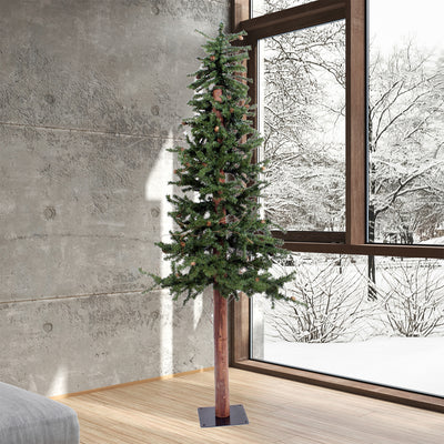 Vickerman Natural Alpine 7 Foot Indoor Artificial Unlit Christmas Tree, Green
