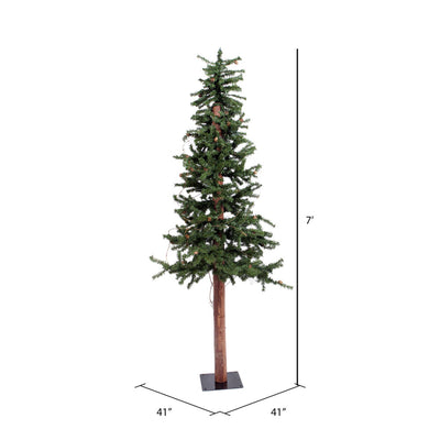 Vickerman Natural Alpine 7 Foot Indoor Artificial Unlit Christmas Tree, Green