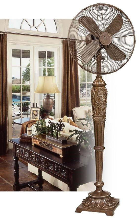DecoBreeze DBF0439 Cantalonia 17 Inch Indoor Floor Fan with Wood Tone Finish
